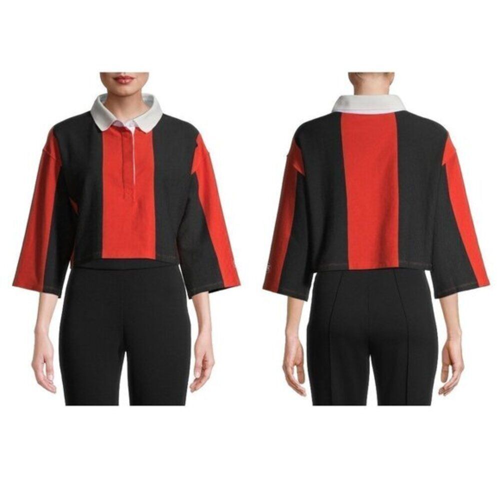 PSK Collective Women's Authentic Crop Rugby Jersey Tops Sporty Red Large $79